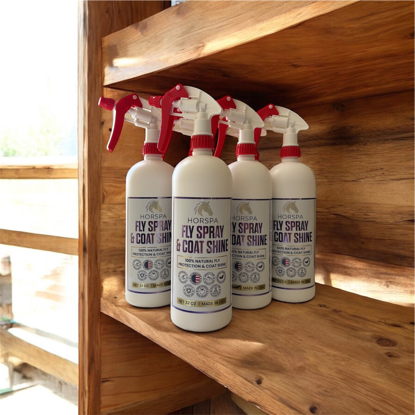 Bundle Mane & Tail Detangling Spray Peach & Honey - The Ultimate 16 oz Plus Fly Spray & Coat Shine 32 oz