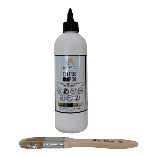 Tea Tree Hoof Oil Drip Bottle with Brush 16 oz