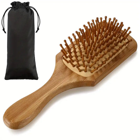 Pro Anti-static Bamboo Massage Maine and Tail Horse Hair Brush Comb